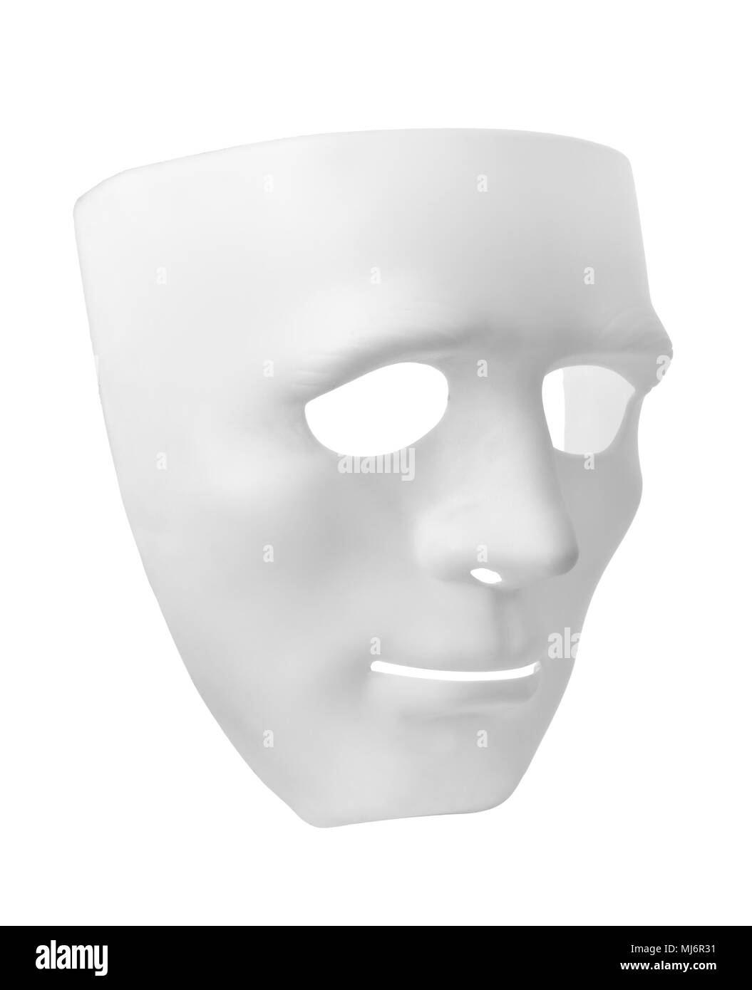 White carnival mask isolated on white Stock Photo