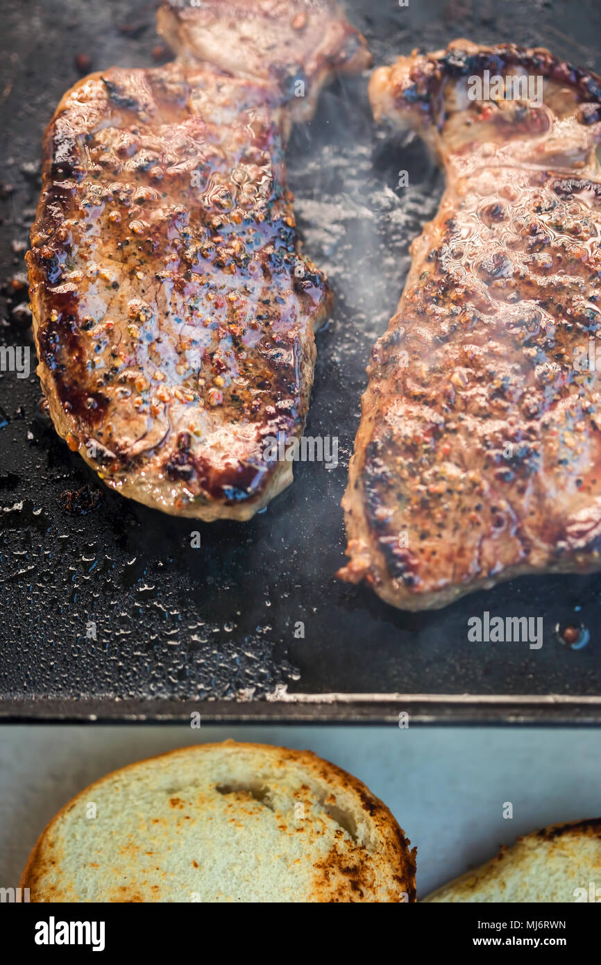 Ranch steak grilled on barbecue Stock Photo Alamy