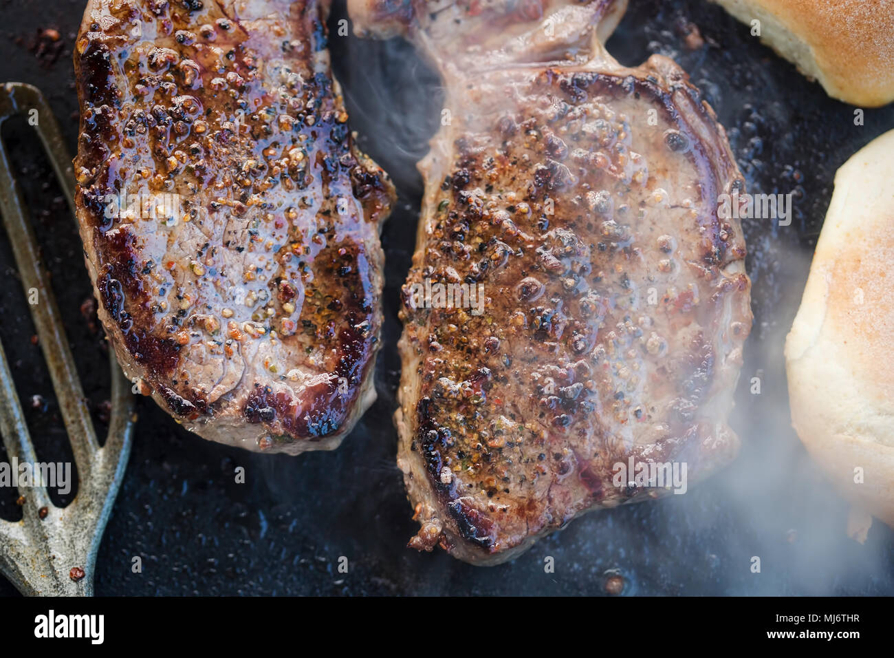 Ranch steak grilled on barbecue Stock Photo Alamy