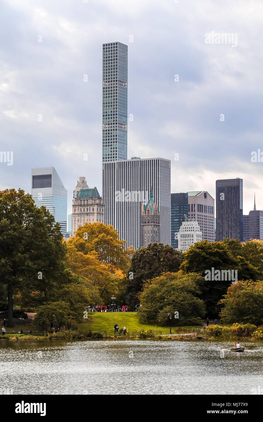 skyline from central park Stock Photo