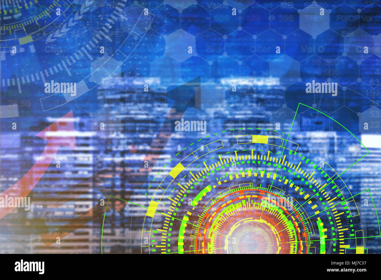 abstract background consisting of colorful triangles. Stock Photo