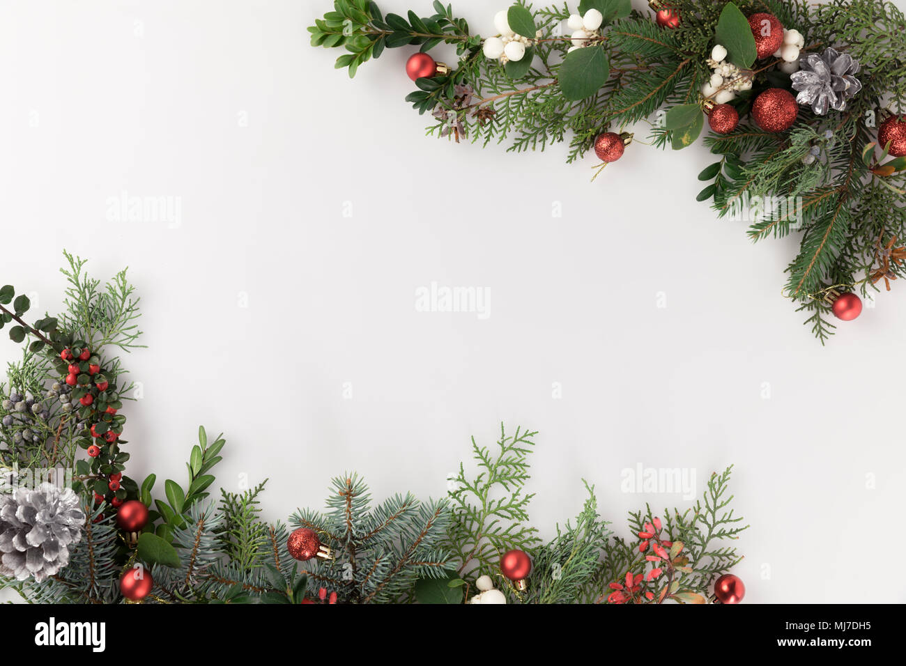 christmas frame made of fir branches Stock Photo - Alamy