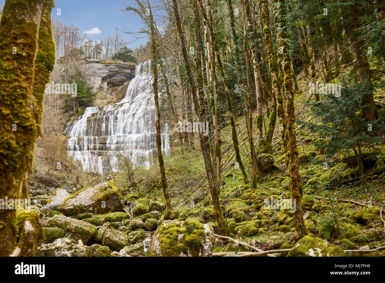 Cascade De L Eventail Cascades Du Herisson Jura France Stock Photo Alamy