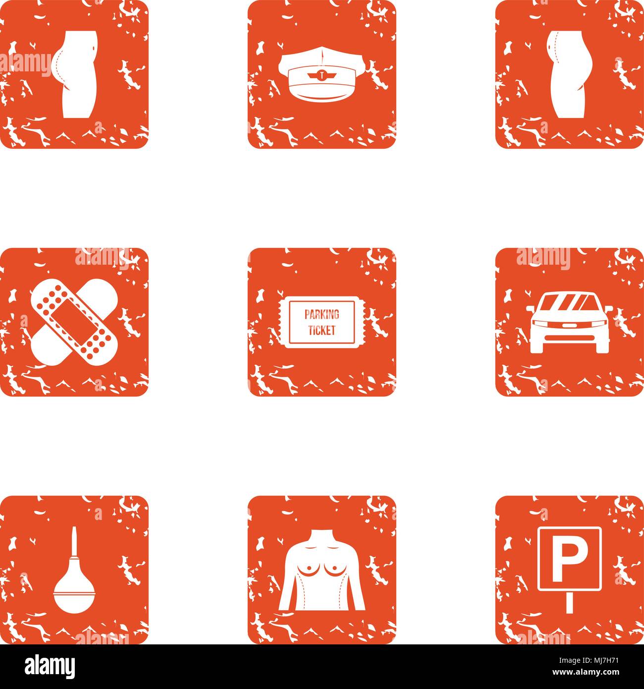 Emergency care icons set, grunge style Stock Vector Image & Art - Alamy