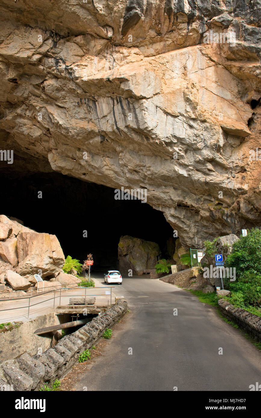 Jenolan Caves and road tunnel Stock Photo