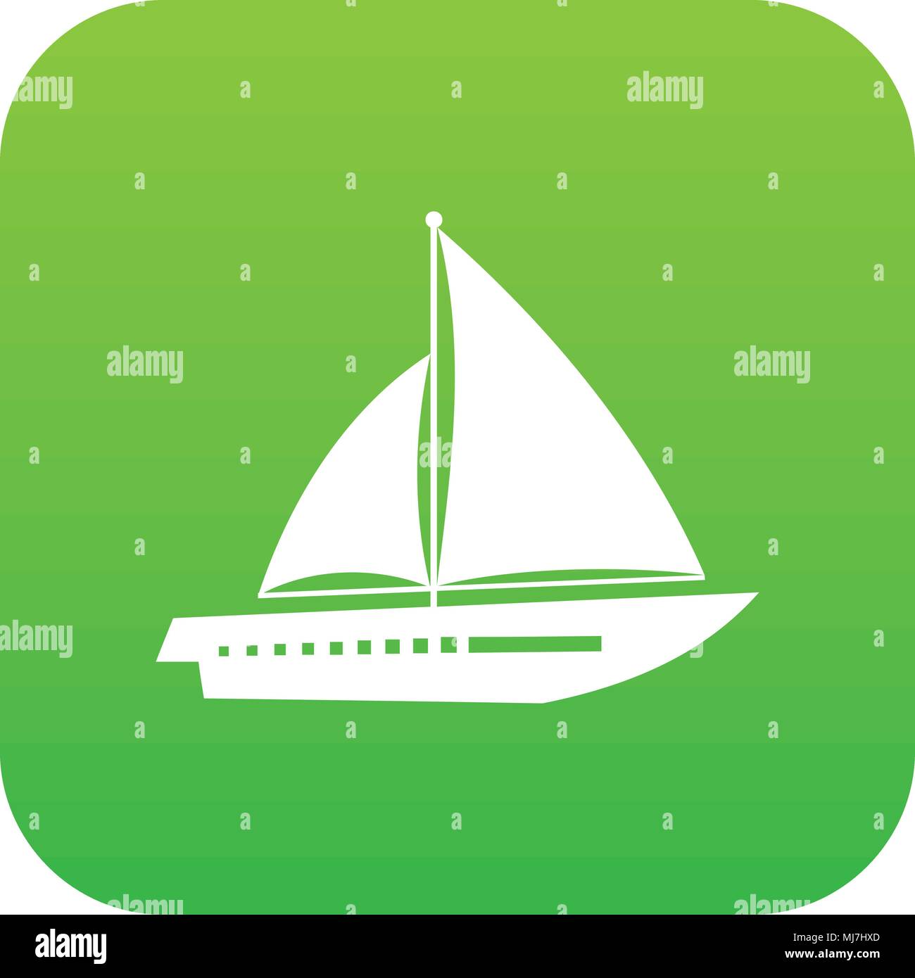 Sailing yacht icon digital green Stock Vector Image & Art - Alamy
