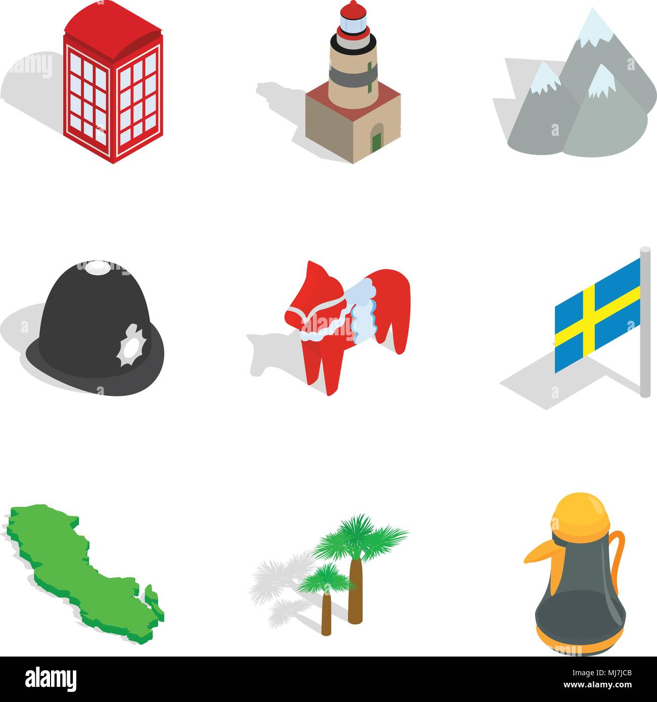 World order icons set, isometric style Stock Vector