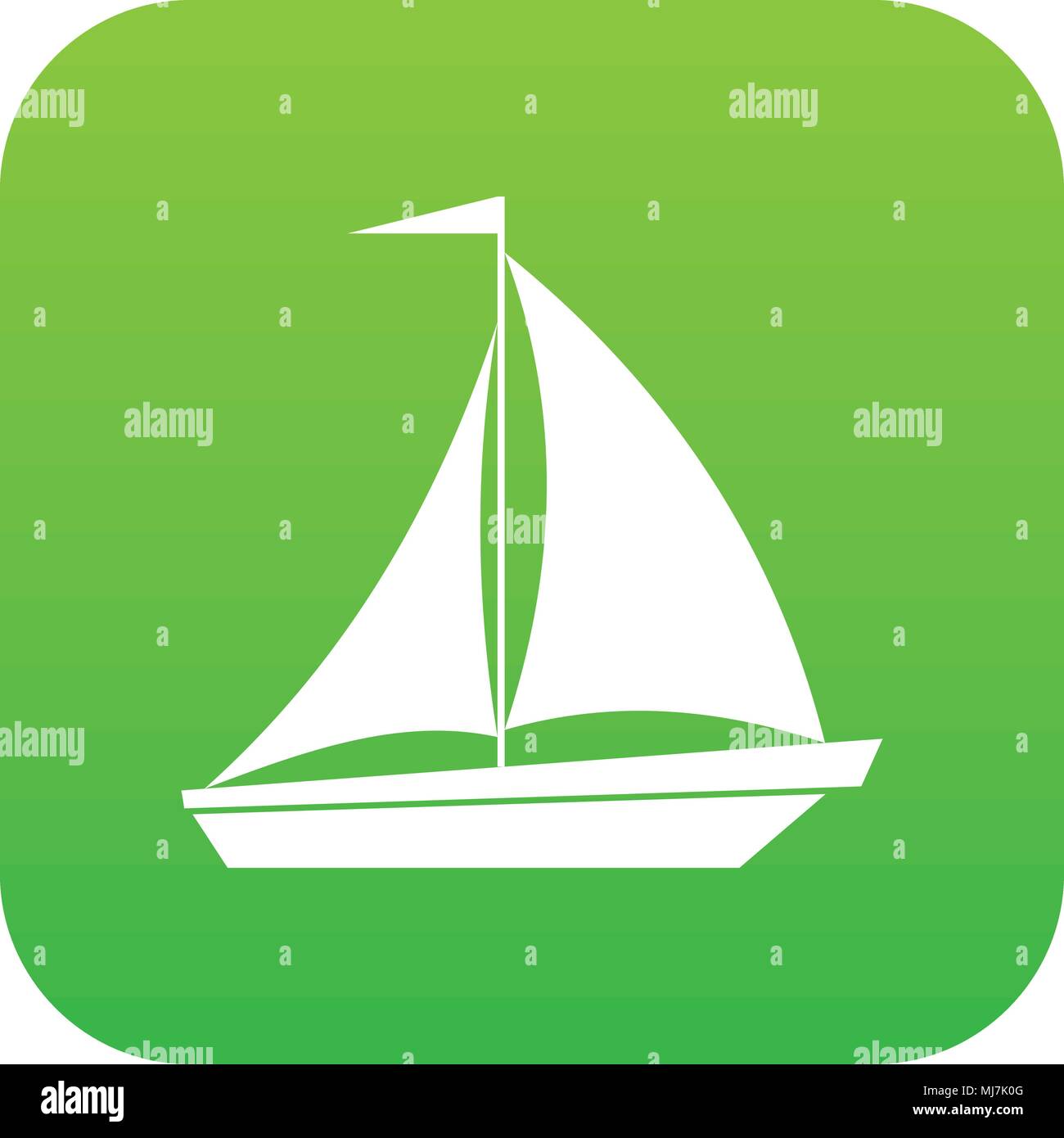 Boat with sails icon digital green Stock Vector Image & Art - Alamy