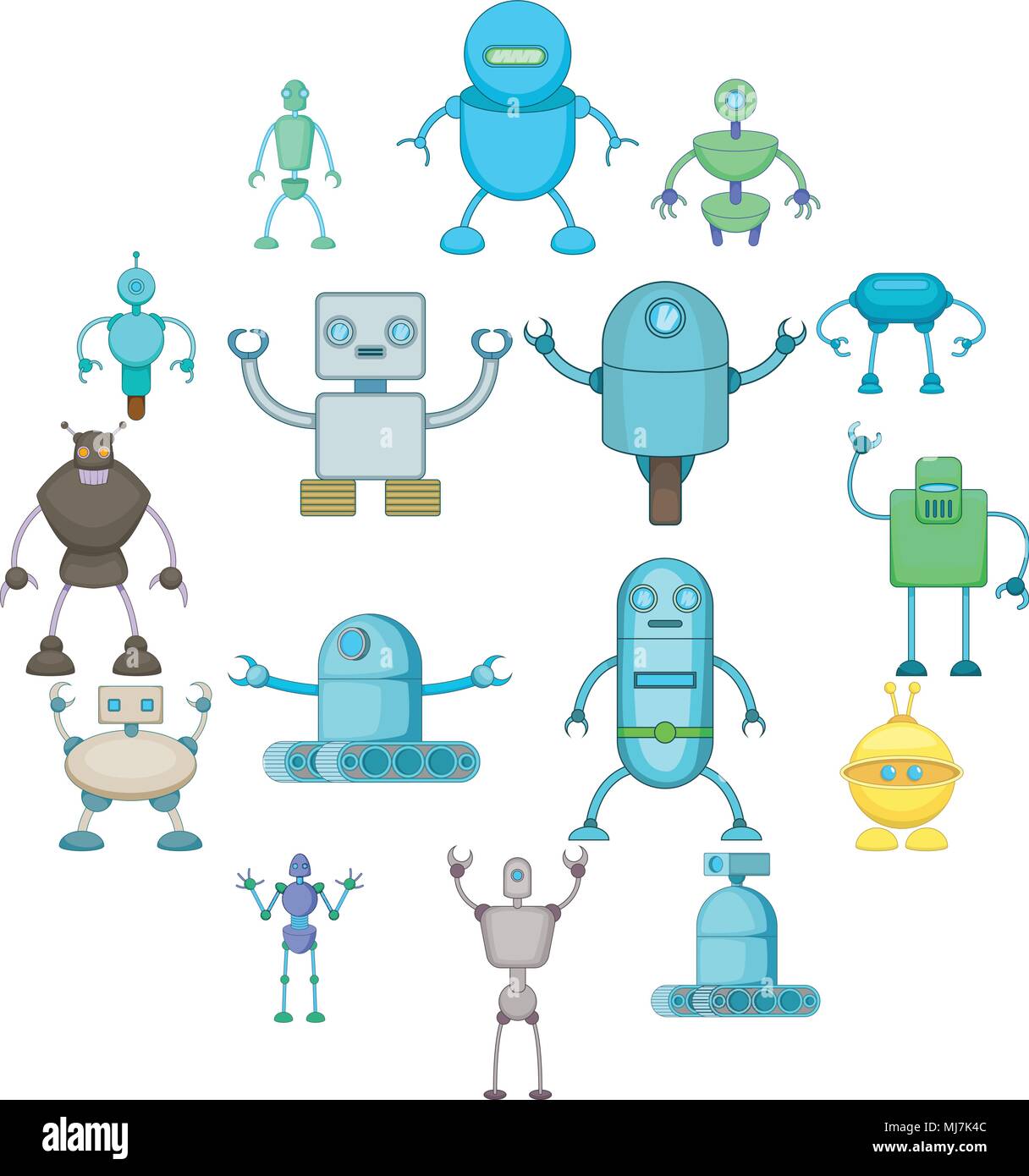 Robot icons set, cartoon style Stock Vector Image & Art - Alamy