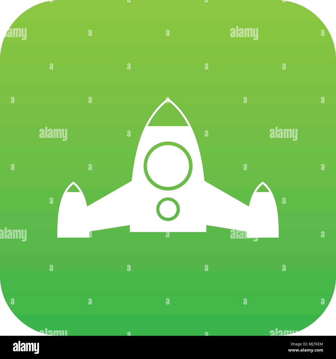 Rocket icon digital green Stock Vector