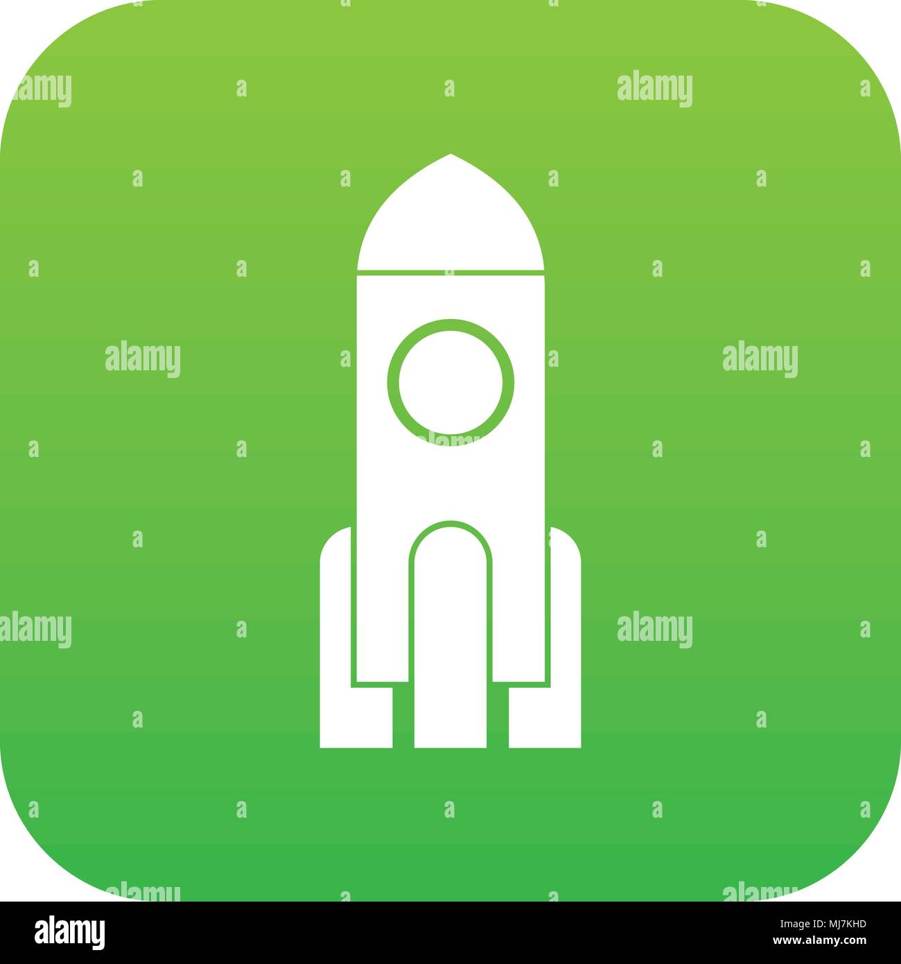 Rocket icon digital green Stock Vector