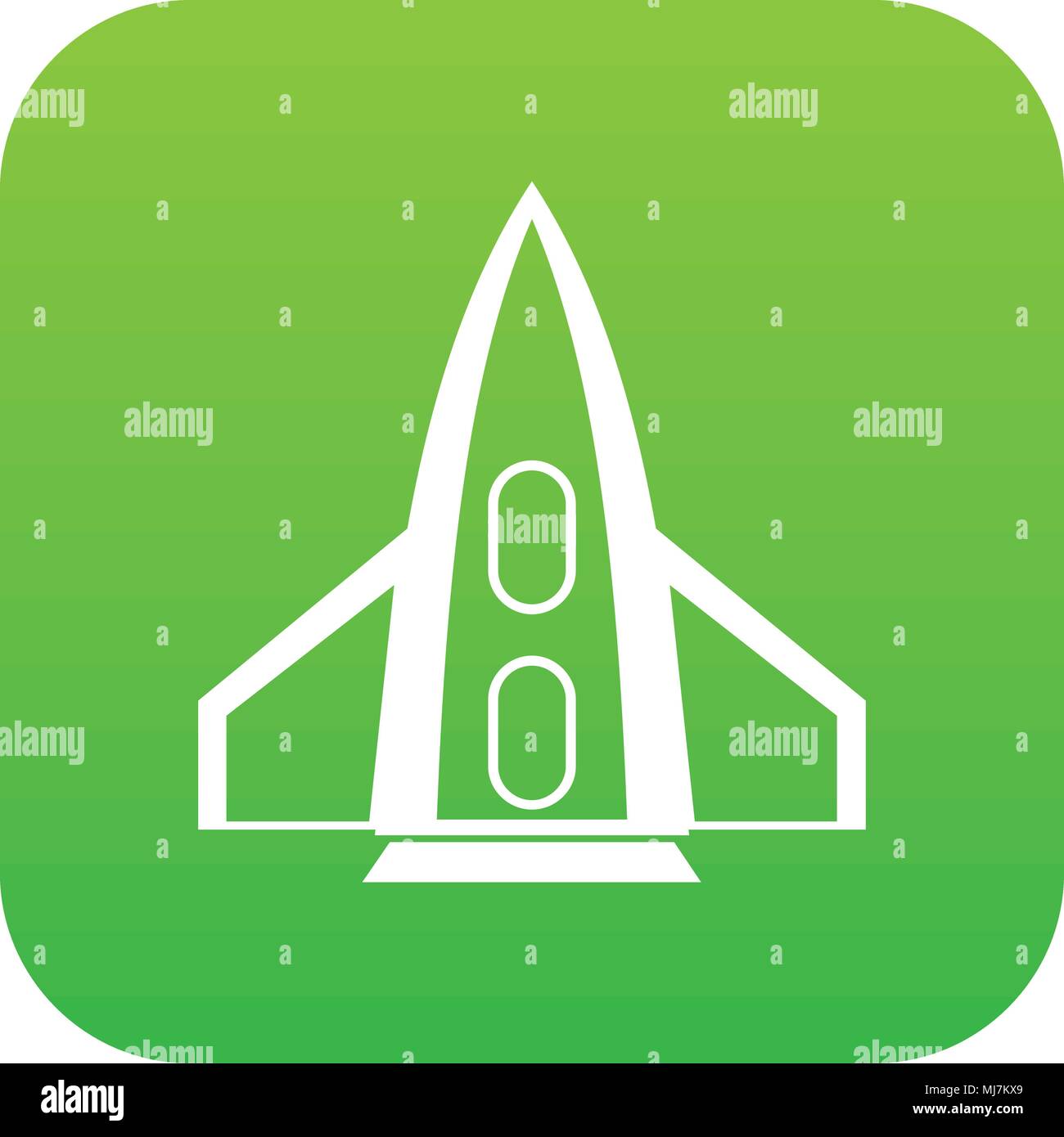 Rocket icon digital green Stock Vector