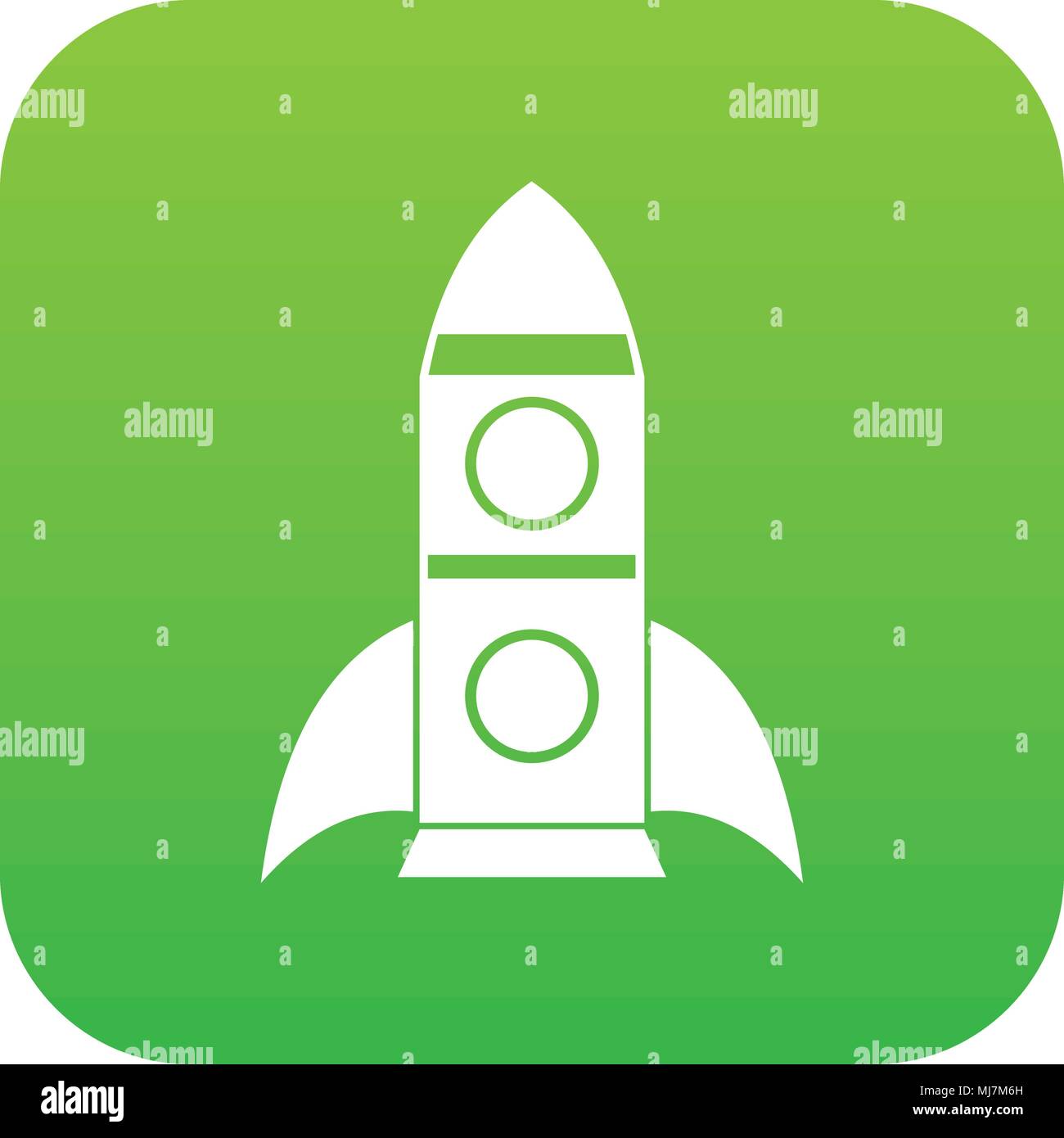 Rocket icon digital green Stock Vector
