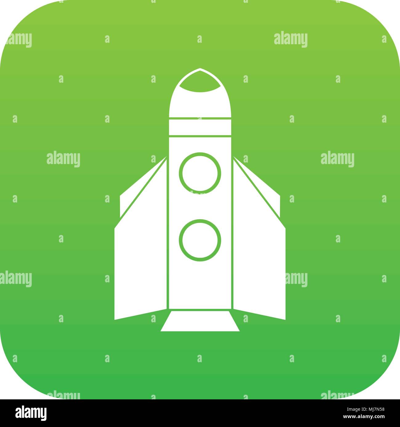 Rocket icon digital green Stock Vector