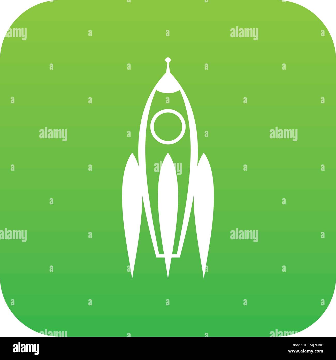 Rocket icon digital green Stock Vector