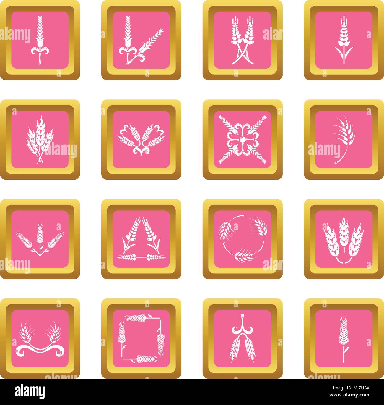 Ear corn icons set pink square vector Stock Vector Image & Art - Alamy