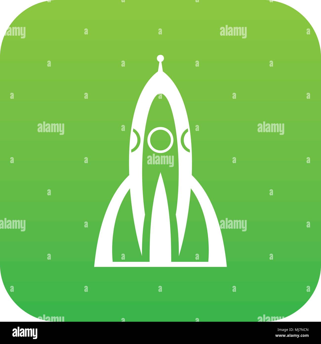 Rocket icon digital green Stock Vector