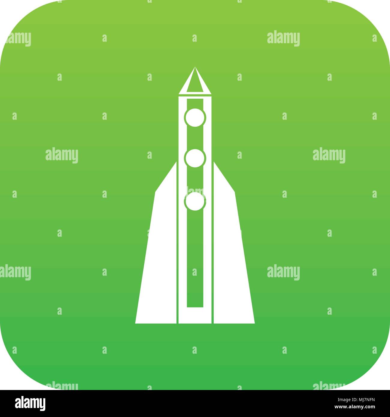 Rocket icon digital green Stock Vector