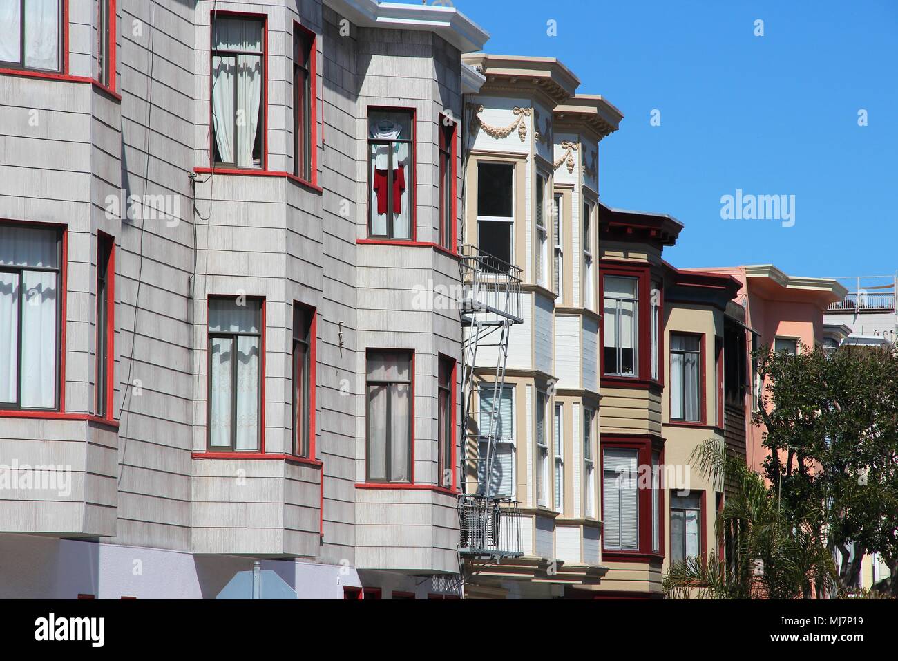 San Francisco, California, United States - beautiful old architecture in Telegraph Hill area. Stock Photo