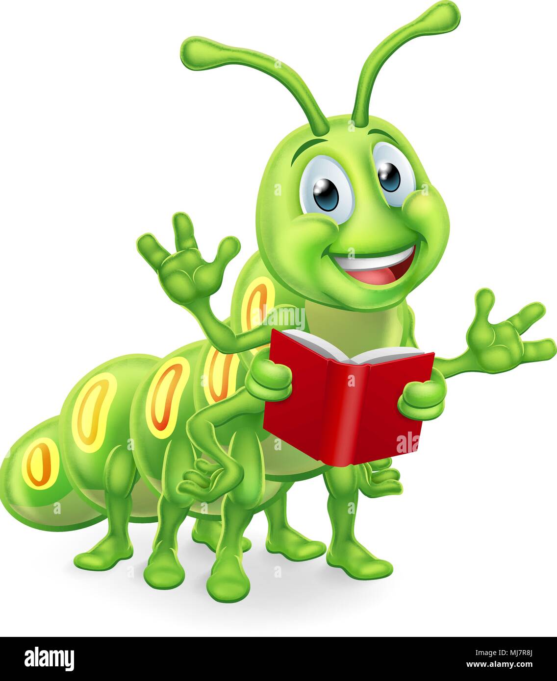 Caterpillar Bookworm Worm Reading Stock Vector Image & Art - Alamy
