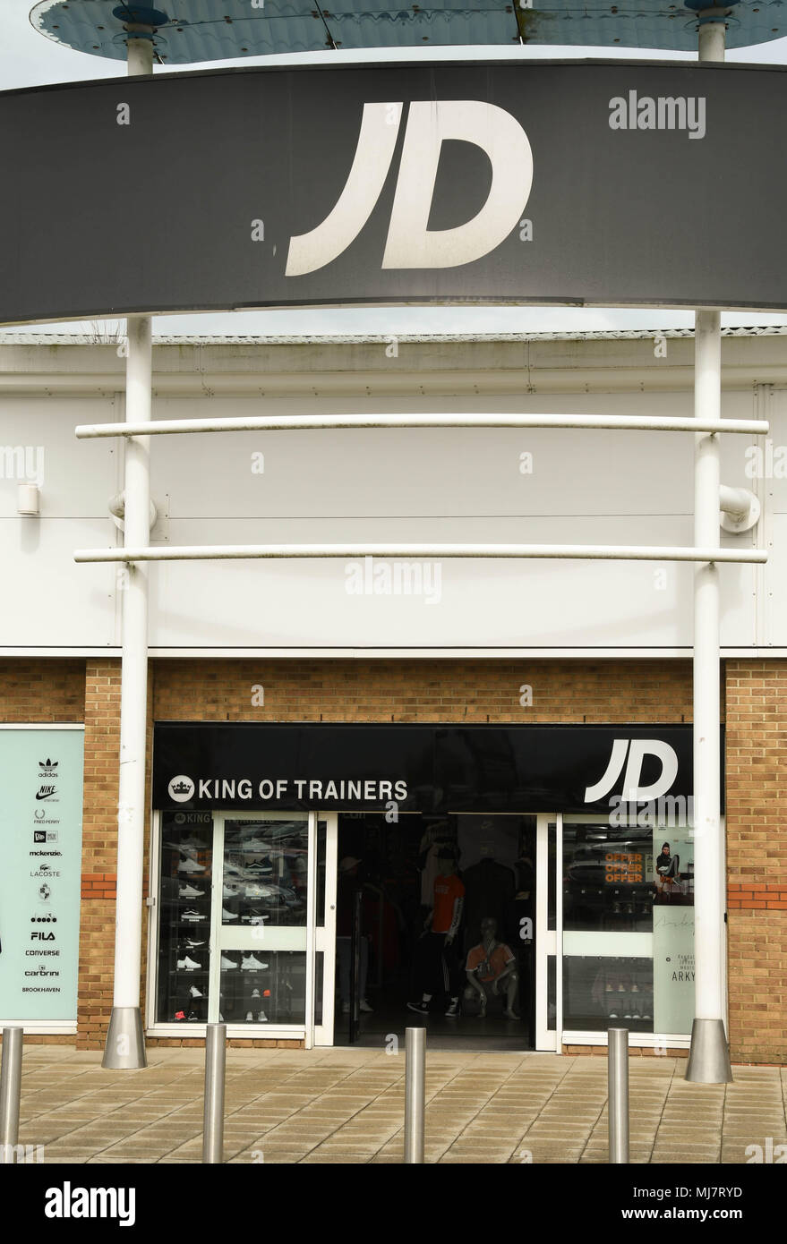 Sign above the entrance to a branch of JD sports on a retail park Stock  Photo - Alamy