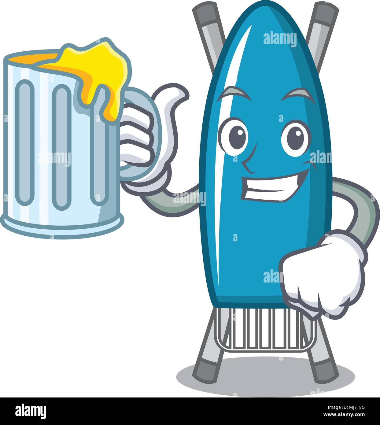 With juice iron board mascot cartoon Stock Vector