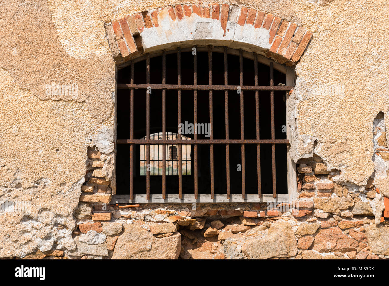 old abandoned prison cell Stock Photo