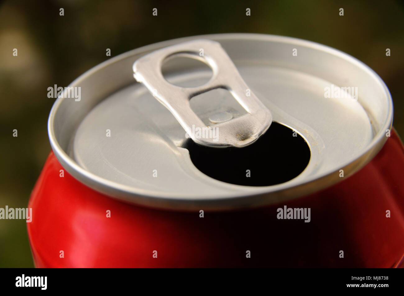 Open soda can closeup Stock Photo