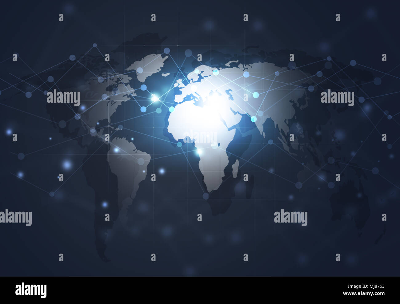 abstract business and technology background with world map connections ...