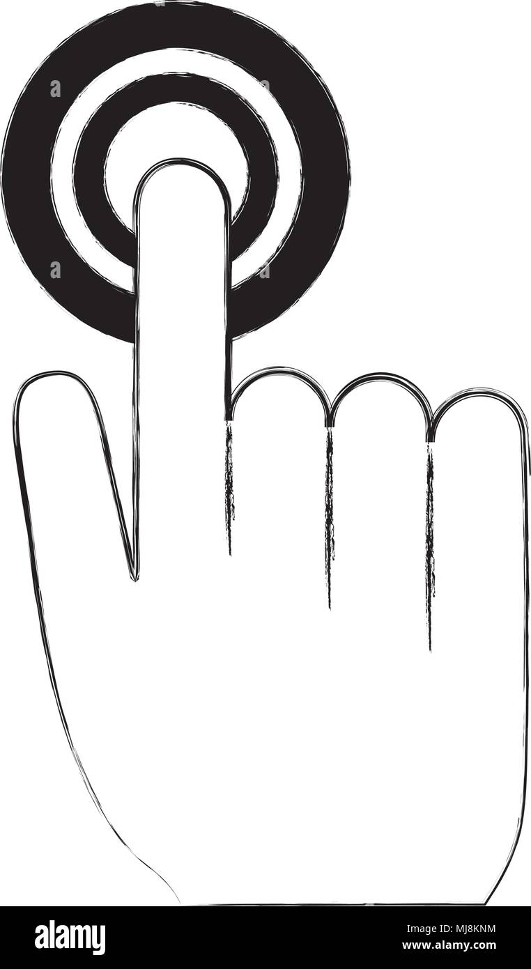 Writeclick Symble human hand clicking button web symbol vector illustration sketch Stock ...