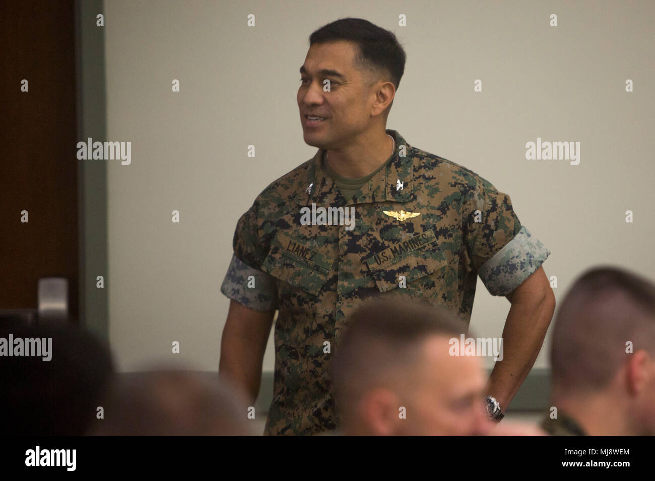 U.S. Marine Corps Col. Raul Lianez, commanding officer, Marine Corps ...
