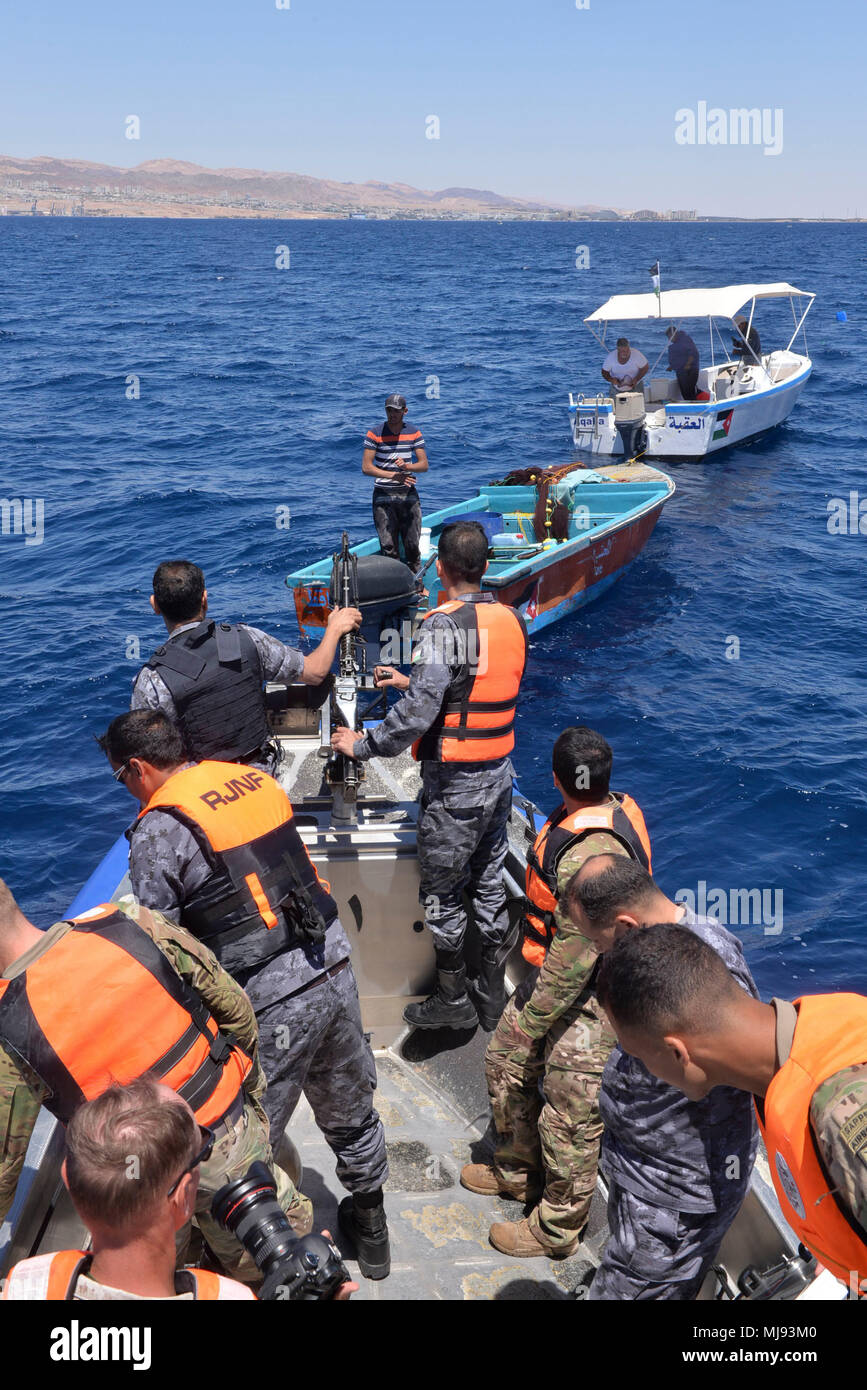 AQABA, Jordan (April 23, 2018) Members of U.S. Army Civil Affairs