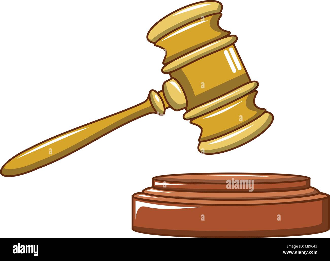 Wood judge gavel icon, cartoon style Stock Vector