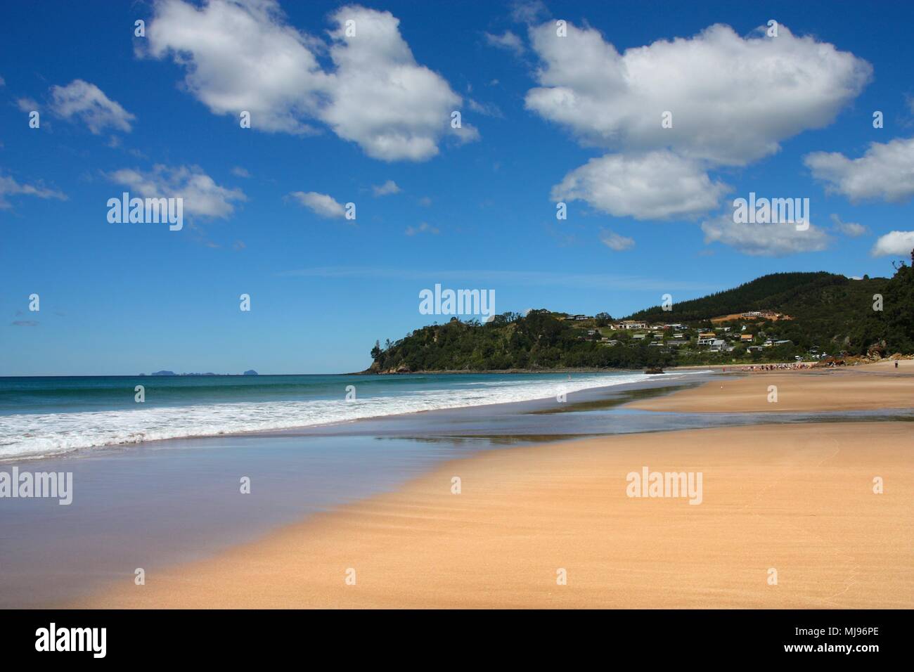 North Island, New Zealand - Hot Water Beach. Waikato region landscape. Stock Photo