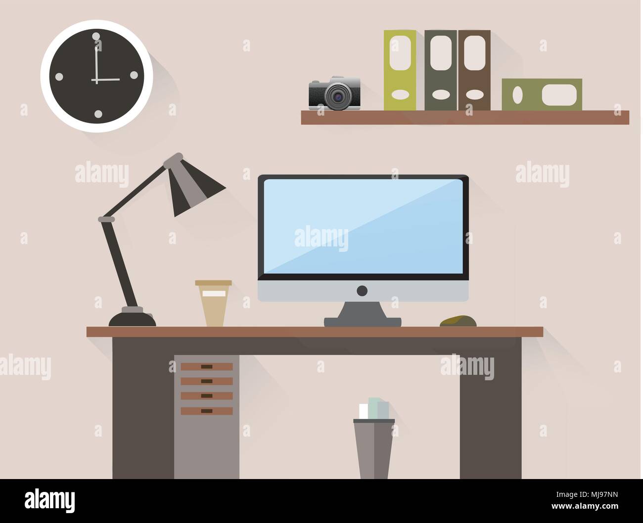 Office interior in the room Stock Vector