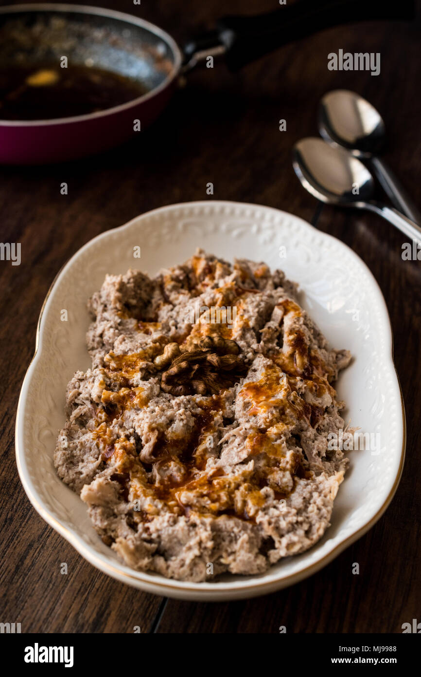 Circassian chicken / Cerkez (Cerkes) Tavugu on woden surface Stock Photo