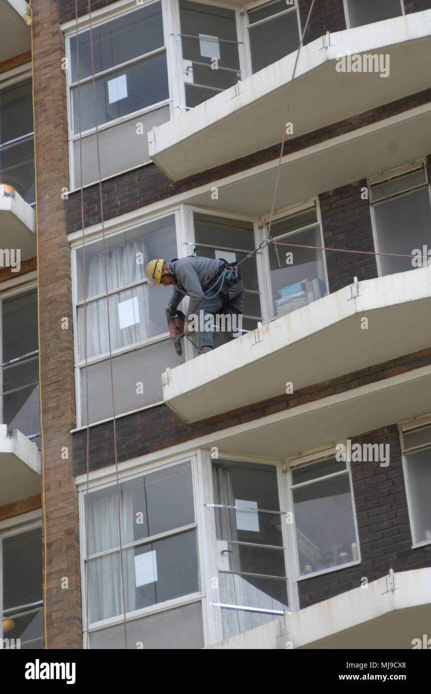 High rise flat external maintenance Stock Photo - Alamy