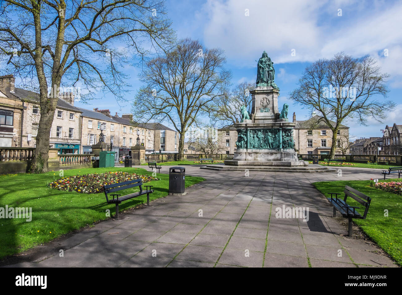 Street scenes in the historic city of Lancaster at the Town Hall Queen
