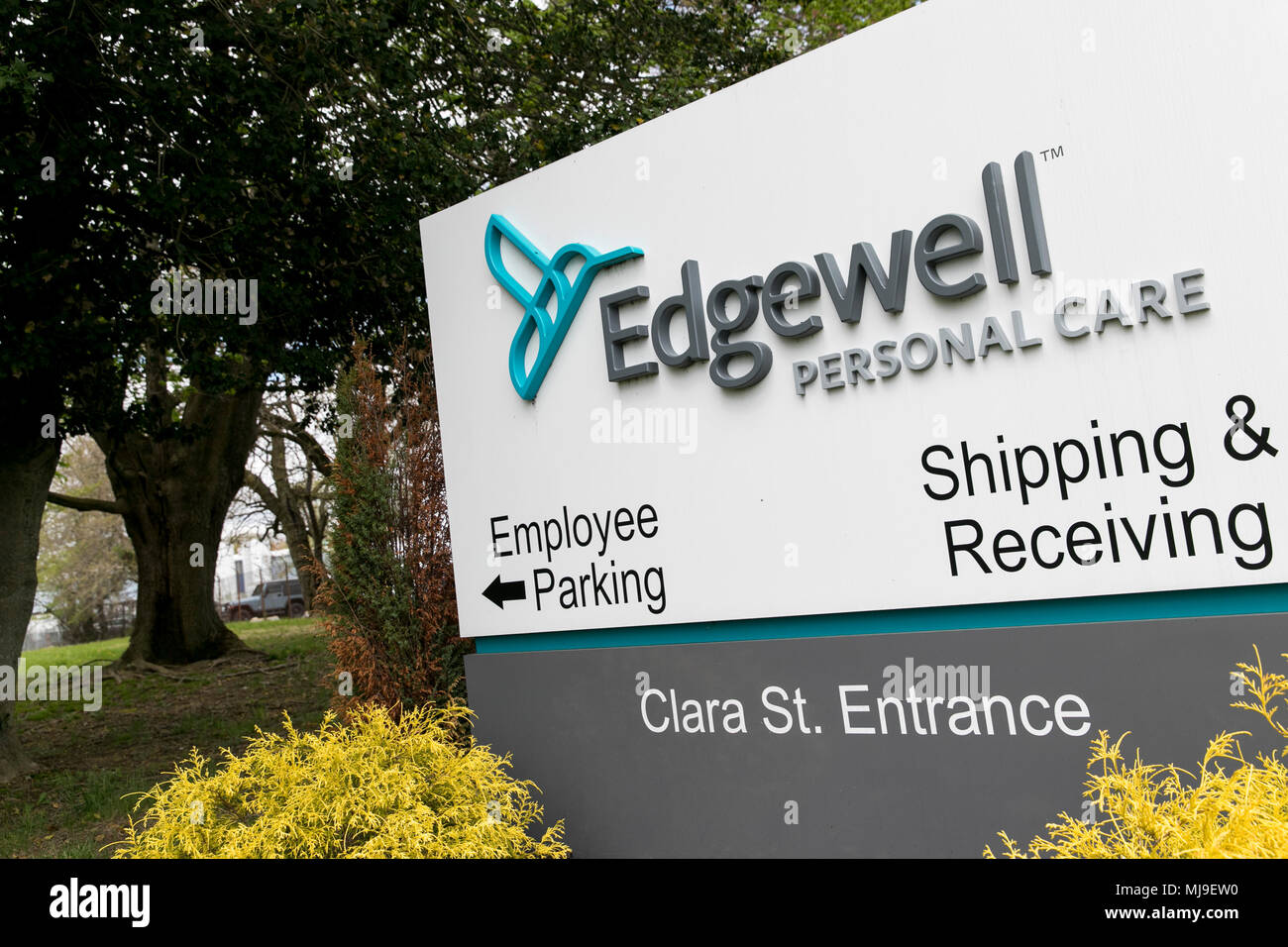 A logo sign outside of a facility occupied by Edgewell Personal Care in Dover, Delaware on April 29, 2018. Stock Photo