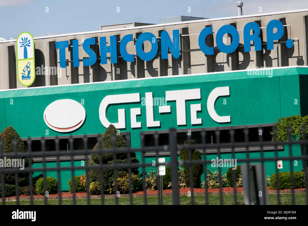 A logo sign outside of a facility occupied by Tishcon Corp., in Salisbury, Maryland, on April 29, 2018. Stock Photo
