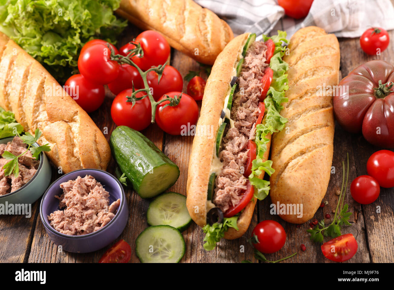 tuna and vegetable sandwich Stock Photo Alamy