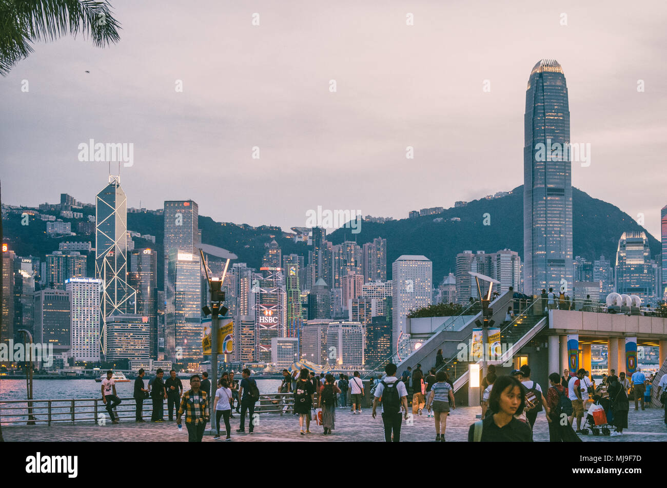 Hong Kong Victoria harbour skyline Stock Photo - Alamy