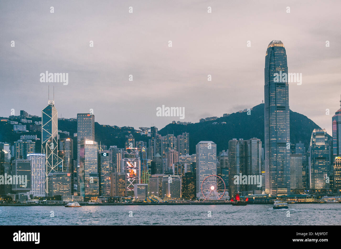 Hong Kong Victoria harbour skyline Stock Photo - Alamy