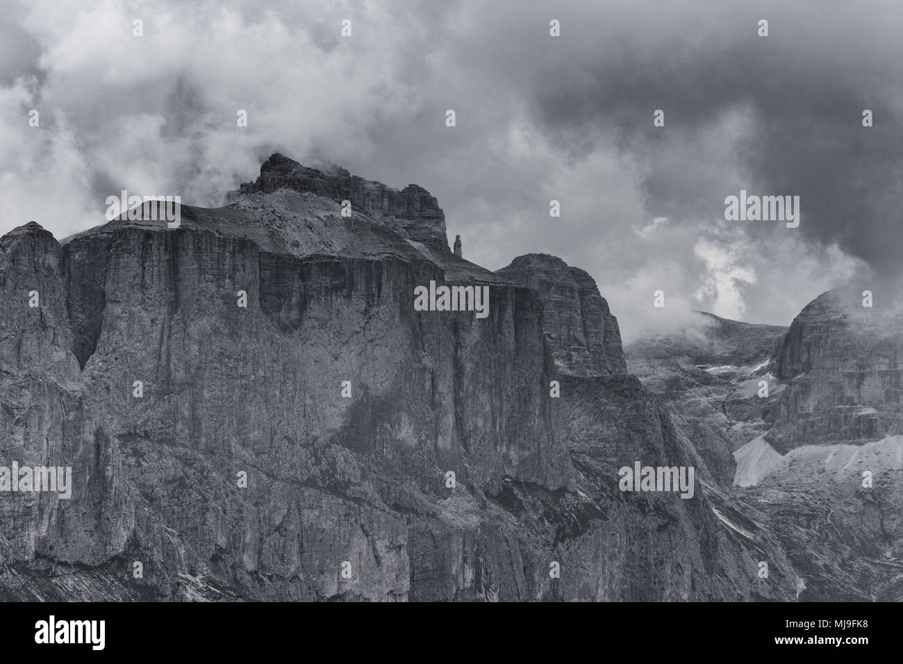 Crest of the mountain in the Dolomites Stock Photo