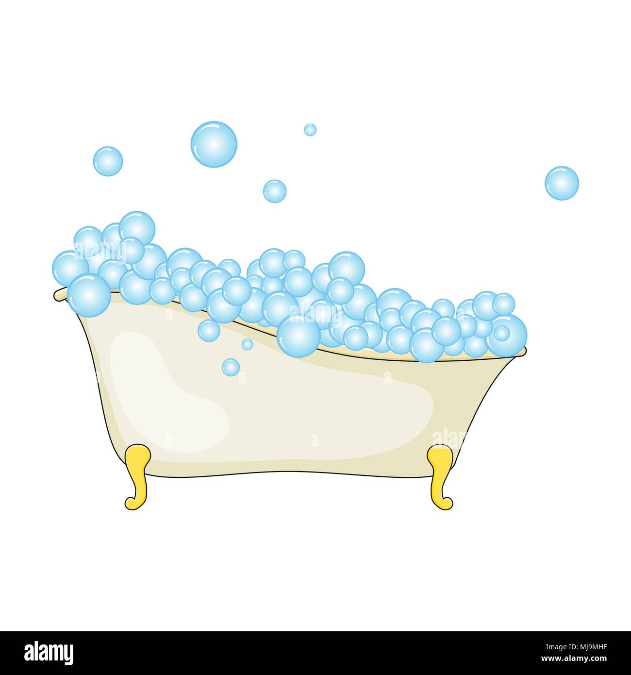 bathtub with bubbles clipart