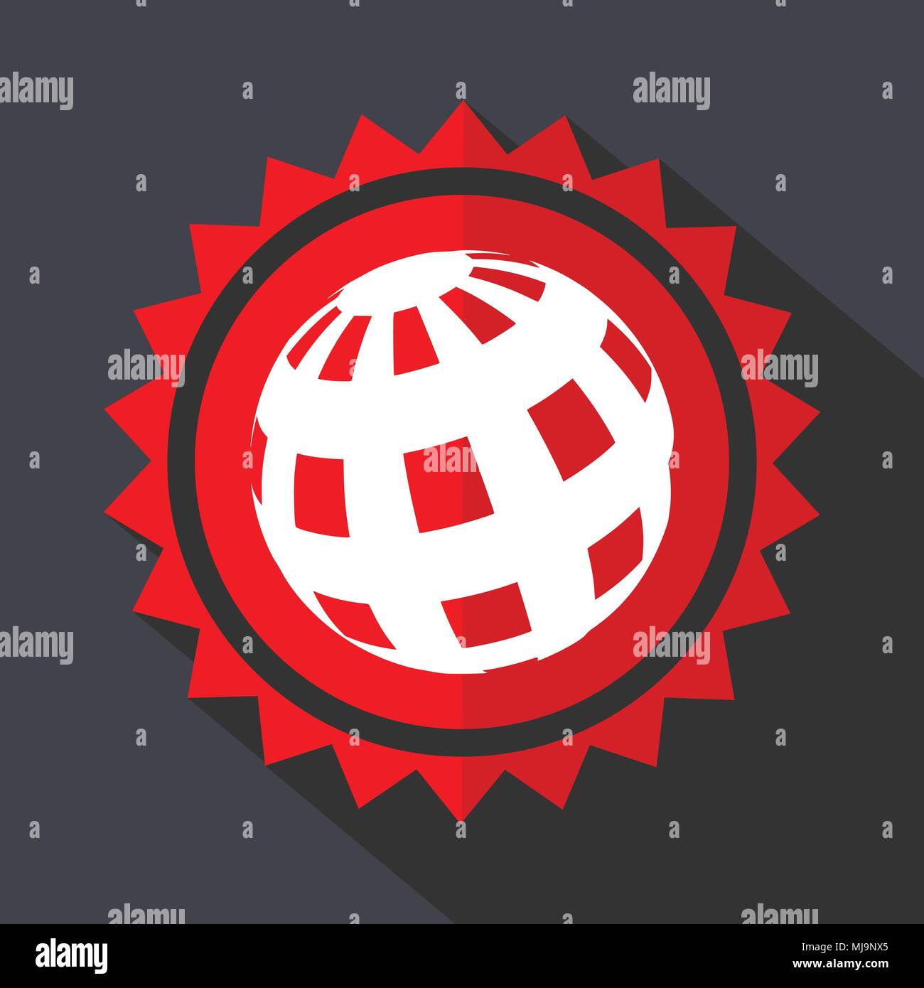 Earth red sticker flat design vector icon Stock Vector Image & Art - Alamy