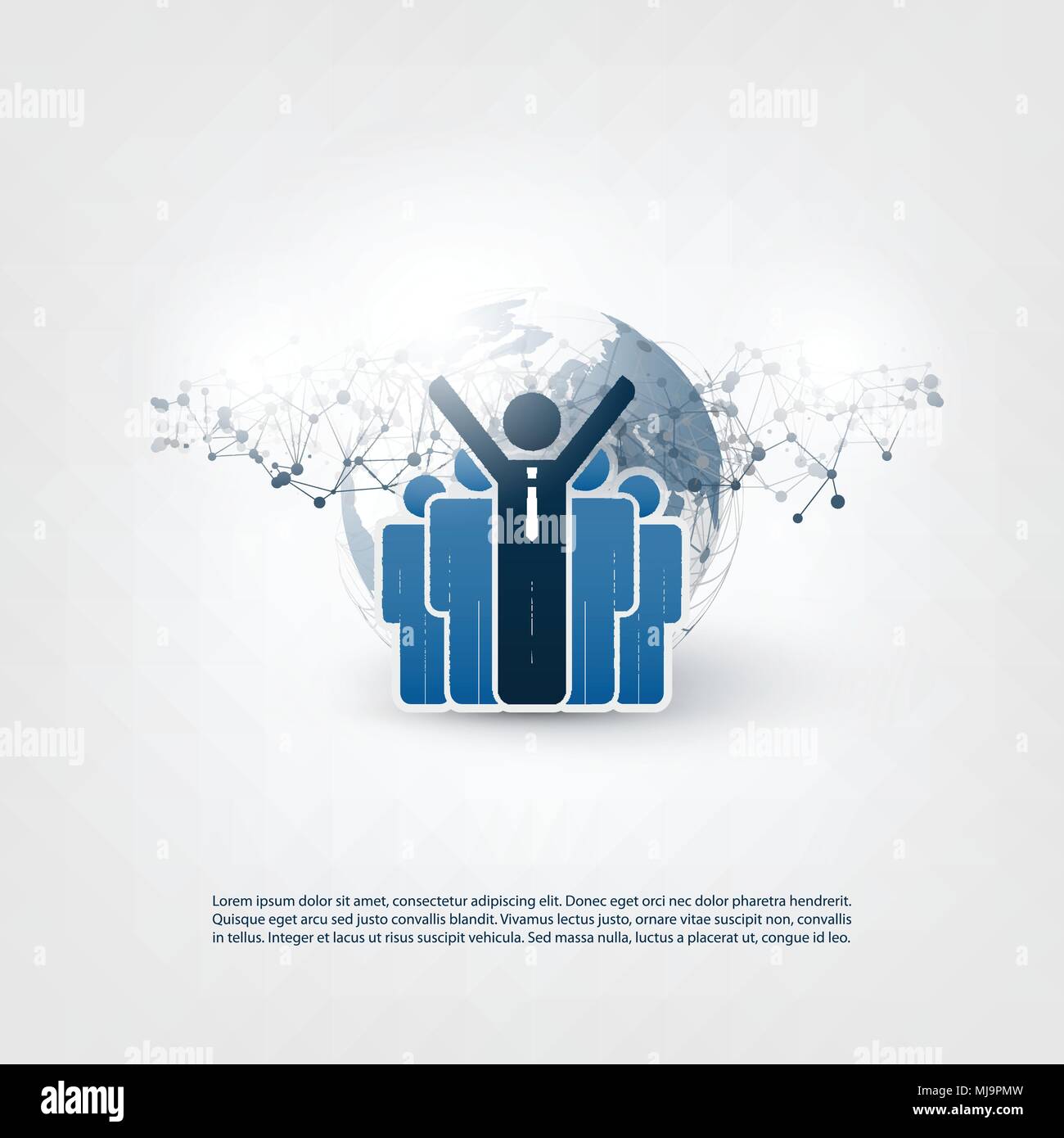 Networks - Online Business Connections, Remote Work Concept Design - Illustration in Editable Vector Format Stock Vector