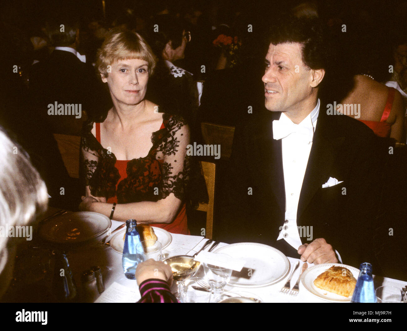 KERSTIN EKMAN and Per Wästberg Autjors and member of The Swedish Academy 1980 during The Nobel banquette Stock Photo