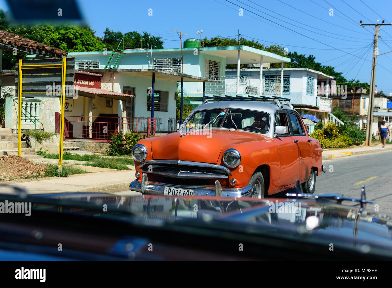 Holguin, Cuba September 30, 2016 Vintage american cars in the streets