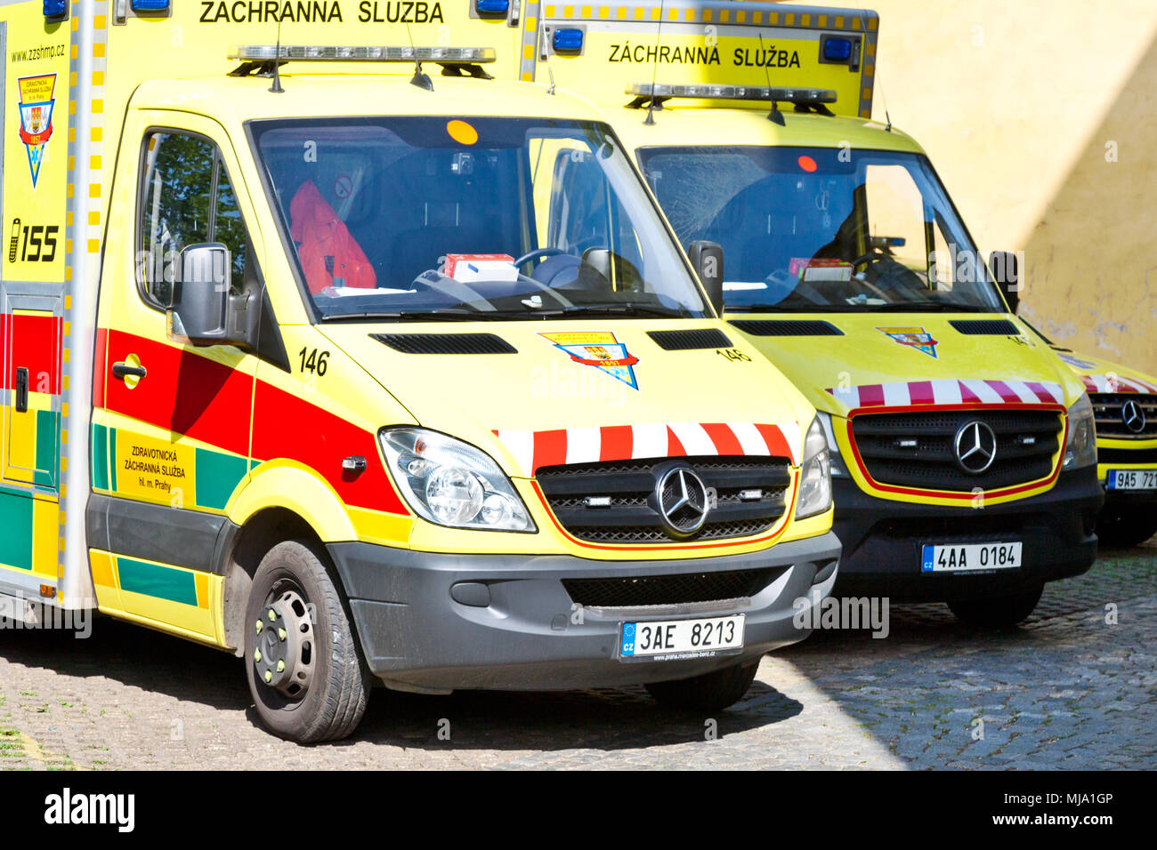 Ceska sanitka - Czech ambulance car - Zachranna sluzba Stock Photo - Alamy